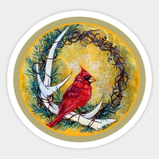 Cardinal Wreath Sticker